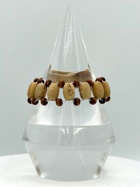 Buddha Wooden Beaded Stretch Bracelet Unisex Jewelry Yoga Hippie Bohemian Boho